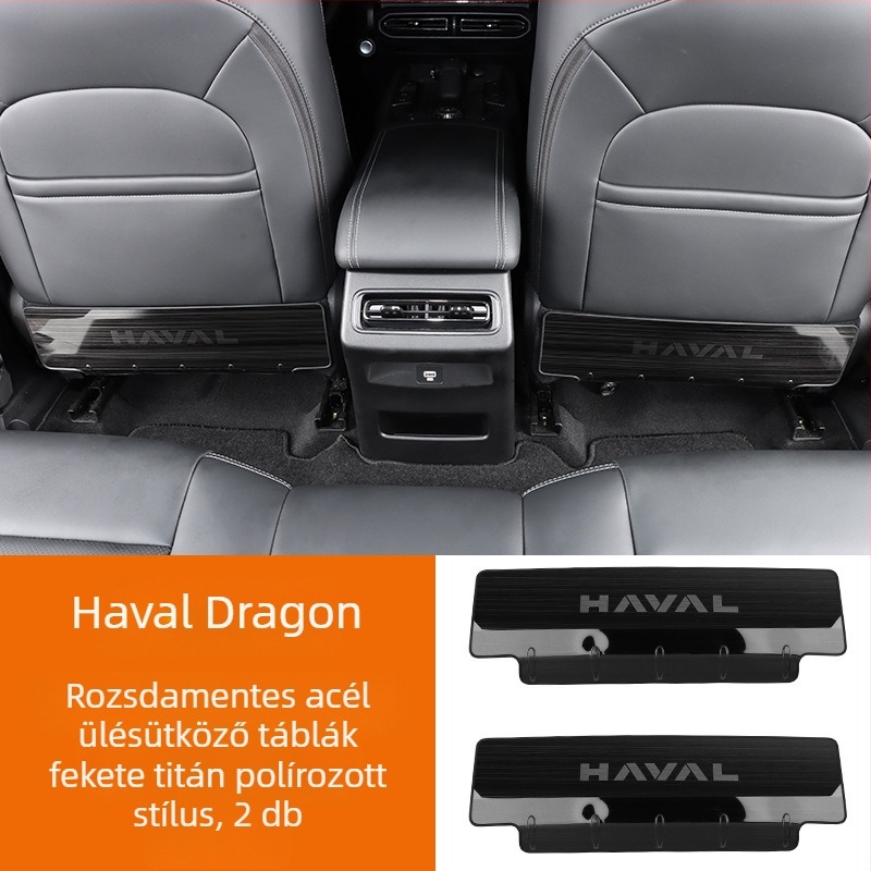Rozsdamentes acélból készült ülésvédő panel anti-kick a Haval Big Dog / Raptors (hátsó rész) szöveges logóval