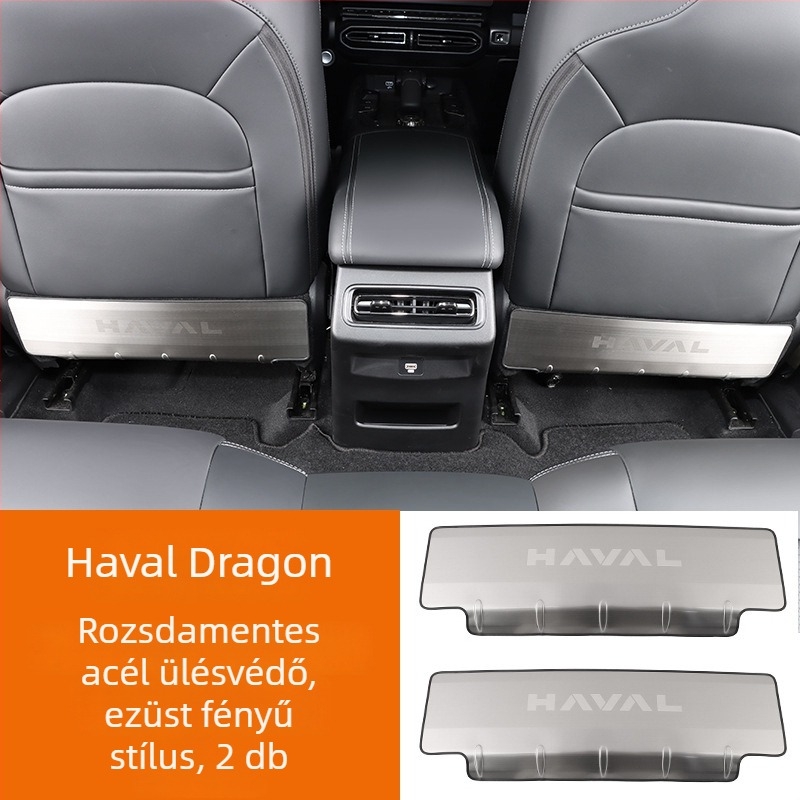 Rozsdamentes acélból készült ülésvédő panel anti-kick a Haval Big Dog / Raptors (hátsó rész) szöveges logóval