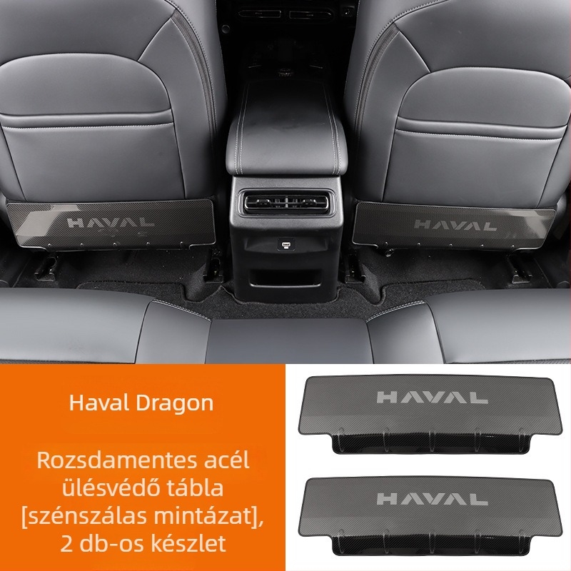 Rozsdamentes acélból készült ülésvédő panel anti-kick a Haval Big Dog / Raptors (hátsó rész) szöveges logóval