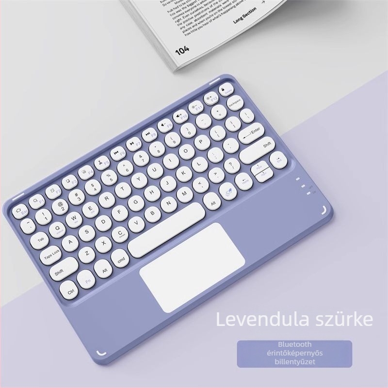 Vezeték nélküli Bluetooth billentyűzet és egér numerikus billentyűzettel; kompatibil Apple iPad, Huawei táblagépekkel és Android telefonokkal; Bluetooth csatlakozás; csendes töltés