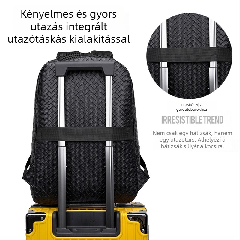 Üzleti utazó hátizsák, PU anyag, vízálló, kapacitás 20–35 L, légpárnás vállpánttal