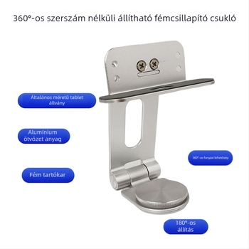 Tablettás állvány, összecsukható kialakítás, Gamera márka; modell Tablet stand; tömeg 130 g; csomagolás: papírdoboz + PE