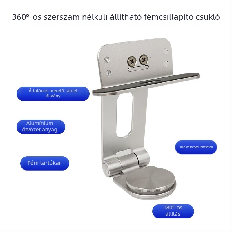Tablettás állvány, összecsukható kialakítás, Gamera márka; modell Tablet stand; tömeg 130 g; csomagolás: papírdoboz + PE