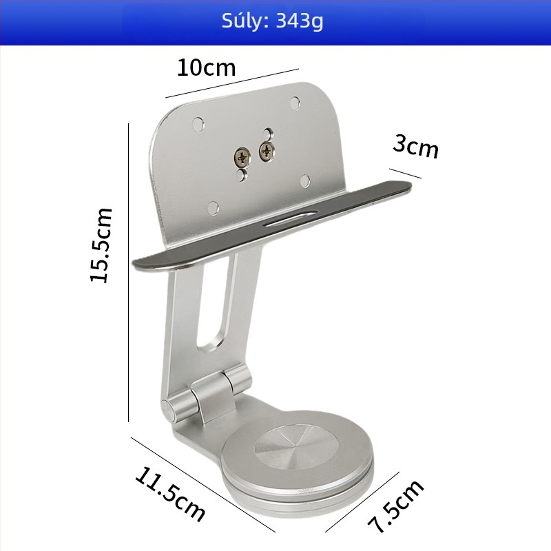 Tablettás állvány, összecsukható kialakítás, Gamera márka; modell Tablet stand; tömeg 130 g; csomagolás: papírdoboz + PE