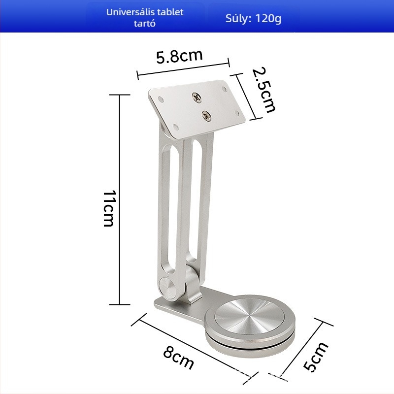Tablettás állvány, összecsukható kialakítás, Gamera márka; modell Tablet stand; tömeg 130 g; csomagolás: papírdoboz + PE