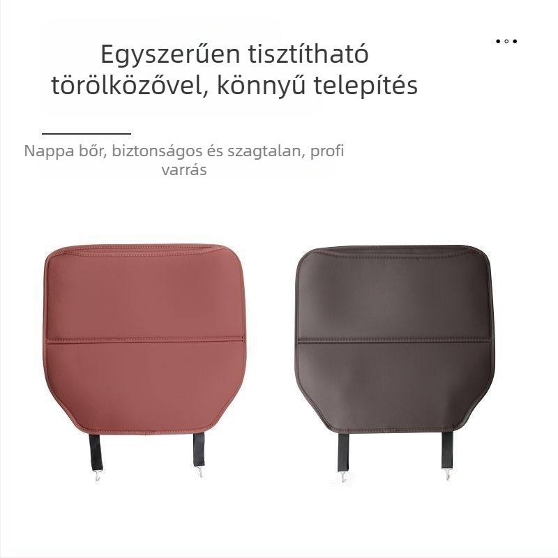 Autóüléshez pamutból készült védő párna a hátsó üléshez, gyermekvédő, tárolózsebbel, porvédő