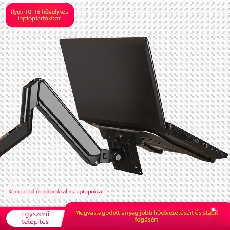 Laptop állvány hidegen hengerelt acélból, kompatibil 10–16 hüvelykes laptopokkal, súly 1.0 kg, márka Three Strategies