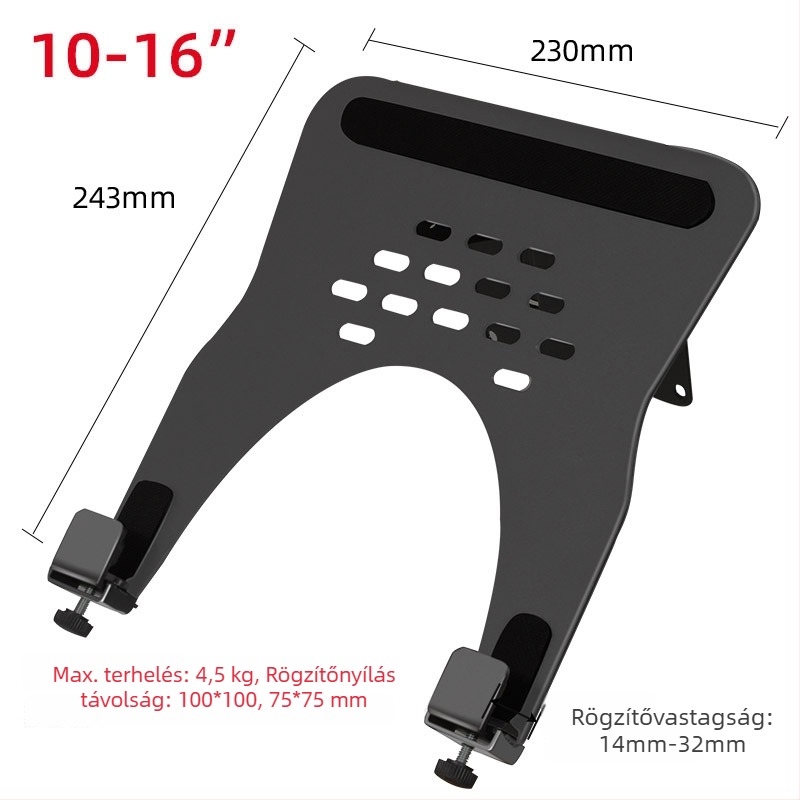 Laptop állvány hidegen hengerelt acélból, kompatibil 10–16 hüvelykes laptopokkal, súly 1.0 kg, márka Three Strategies