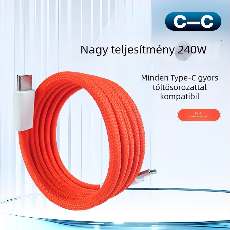 Kétoldalas Type-C mágneses töltő- és adatkábel tablettákhoz, 100W, 1–2 m, szövött kivitel