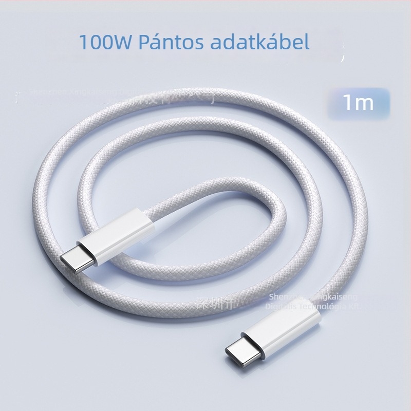 Type-C szövött adatkábel Huawei, Xiaomi és Apple iPhone 15-höz – 240W gyorstöltés, egyetlen csatlakozó