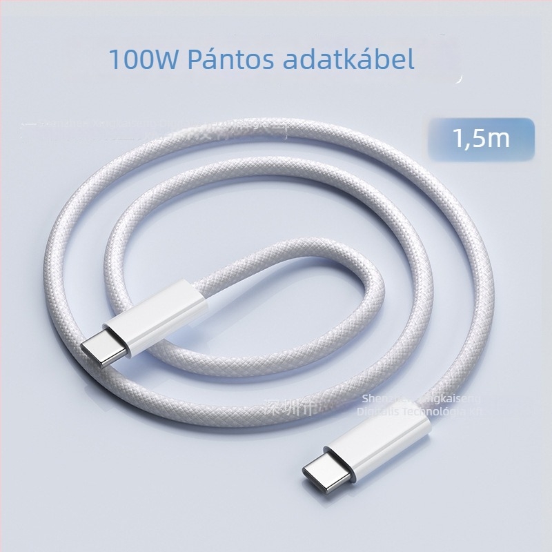 Type-C szövött adatkábel Huawei, Xiaomi és Apple iPhone 15-höz – 240W gyorstöltés, egyetlen csatlakozó