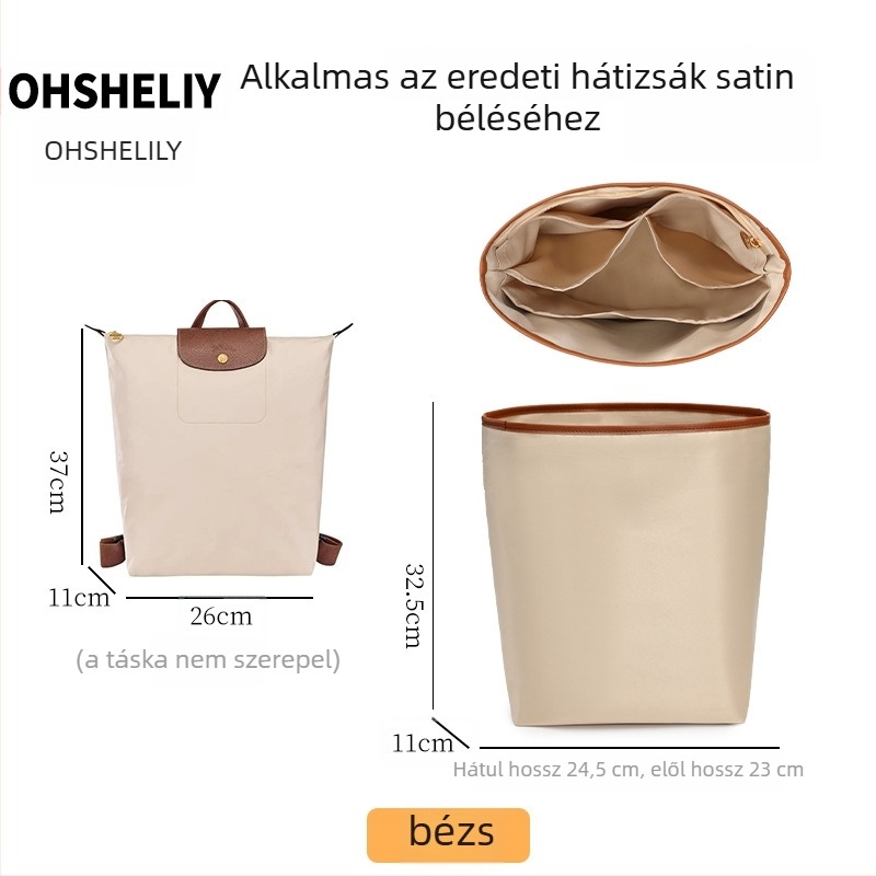 Dupont papír Longxiang belső tok hátizsákhoz — vízálló, kubus alakú sminktáska cipzárral és elválasztóval