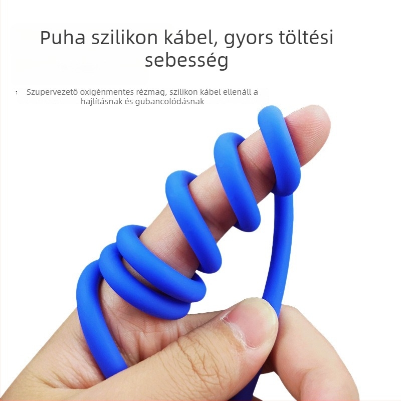 27W USB-C–Apple Lightning töltő- és adatkábel folyékony szilikonból, 1–2 m