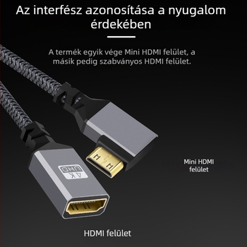 USB-C férfi HDMI Type-A női adapterkábel, réz, aranyozott, DSLR/SLR és számítógépekhez