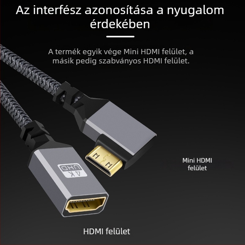 USB-C férfi HDMI Type-A női adapterkábel, réz, aranyozott, DSLR/SLR és számítógépekhez