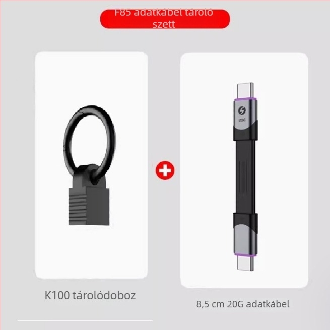 Type-C adatkábel kétoldalas Thunderbolt 3 és USB4 teljes funkcionalitással, iPhone 15-tel kompatibilis, tartozékként akasztóval