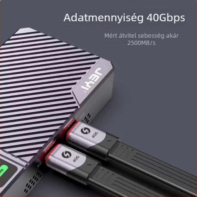 Type-C adatkábel kétoldalas Thunderbolt 3 és USB4 teljes funkcionalitással, iPhone 15-tel kompatibilis, tartozékként akasztóval