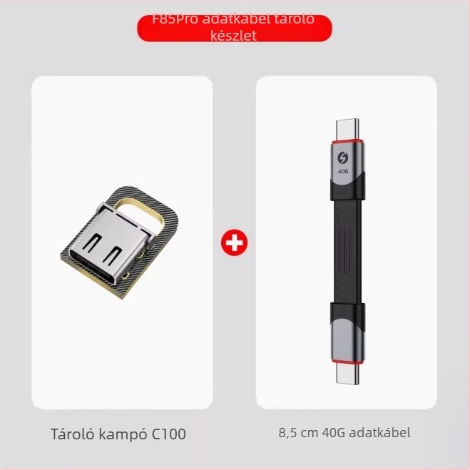 Type-C adatkábel kétoldalas Thunderbolt 3 és USB4 teljes funkcionalitással, iPhone 15-tel kompatibilis, tartozékként akasztóval