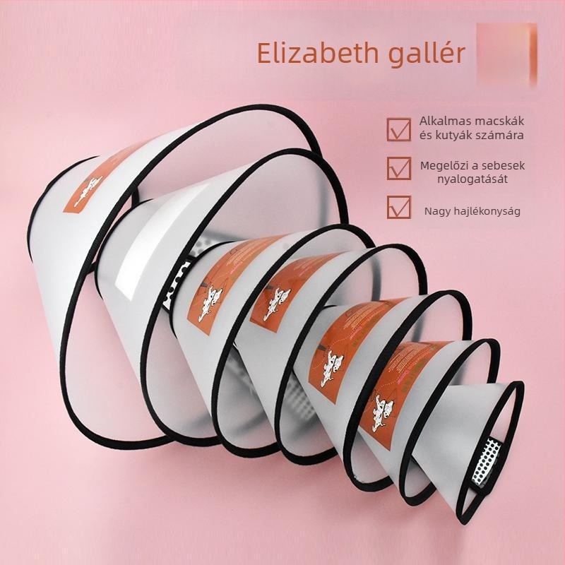 Elizabethán gallér macskák és kutyák számára - posztoperatív védő nyakörv, megfelel minden évszaknak, megakadályozza a nyalogatást és a karmolást
