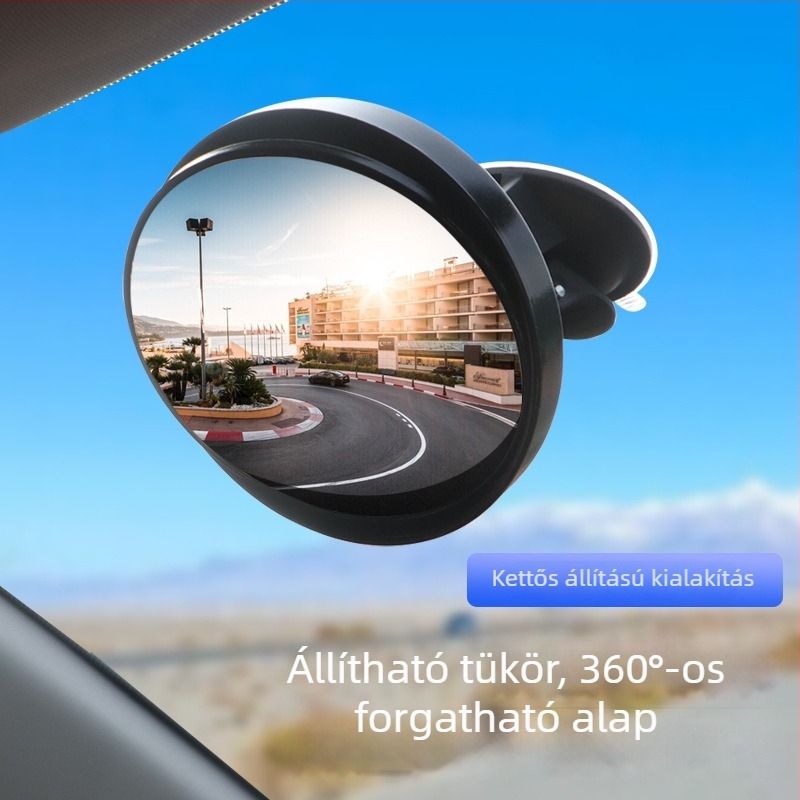 Szívófejes belső autó babanéző tükör, széles látószögű konvex tükör