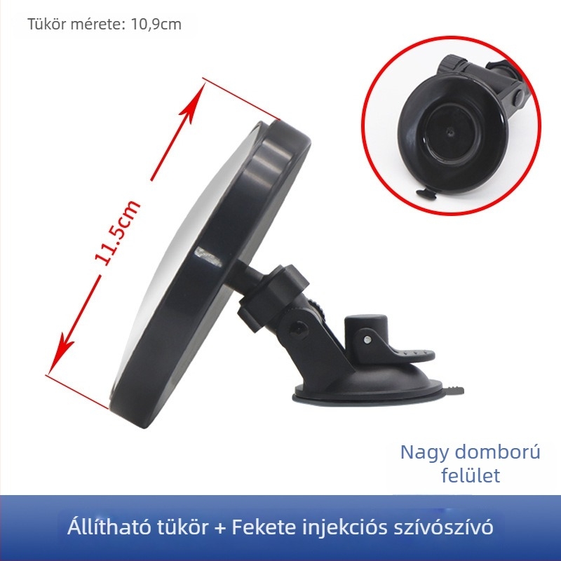 Szívófejes belső autó babanéző tükör, széles látószögű konvex tükör