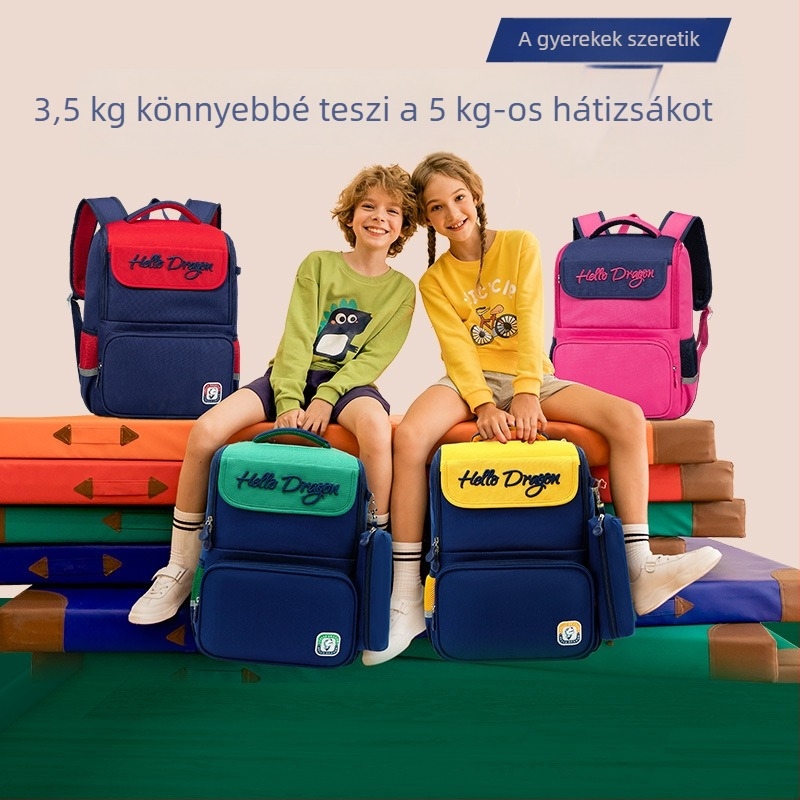 Unisex általános iskolai nylon hátizsák, terheléscsökkentés és földrengésállóság, gyerekes aranyos stílus