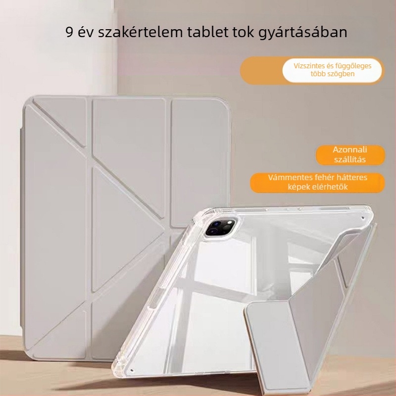 Mágneses hajtogatható táblagéptok tolltartóval Apple eszközökhöz