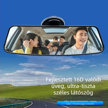 Autó belső visszapillantó tükör széles látómezővel, anti-reflexiós, széles látószög, HD ívelt és sík tükör
