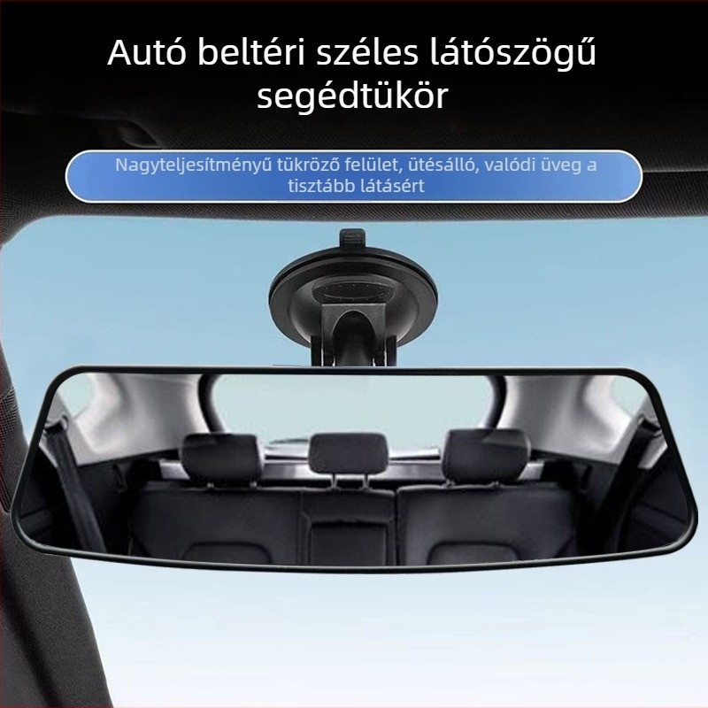Autó belső visszapillantó tükör széles látómezővel, anti-reflexiós, széles látószög, HD ívelt és sík tükör