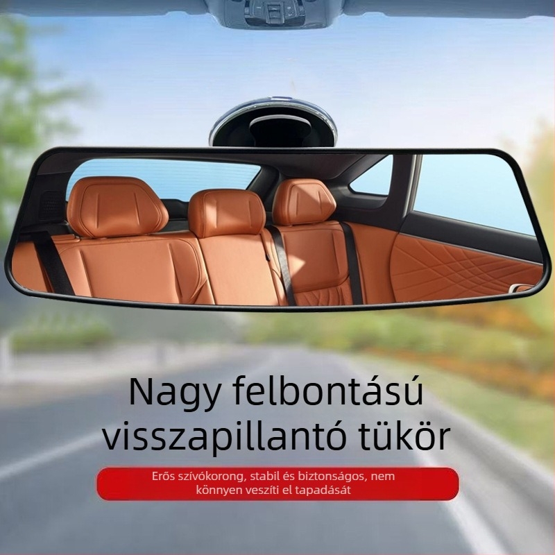 Autó belső visszapillantó tükör széles látómezővel, anti-reflexiós, széles látószög, HD ívelt és sík tükör