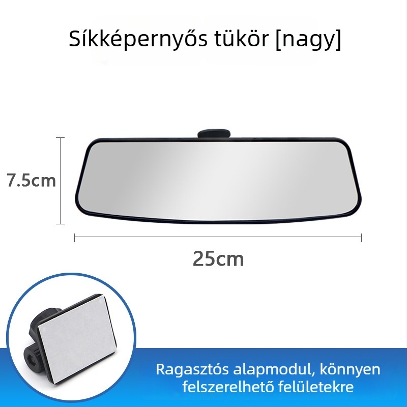 Autó belső visszapillantó tükör széles látómezővel, anti-reflexiós, széles látószög, HD ívelt és sík tükör