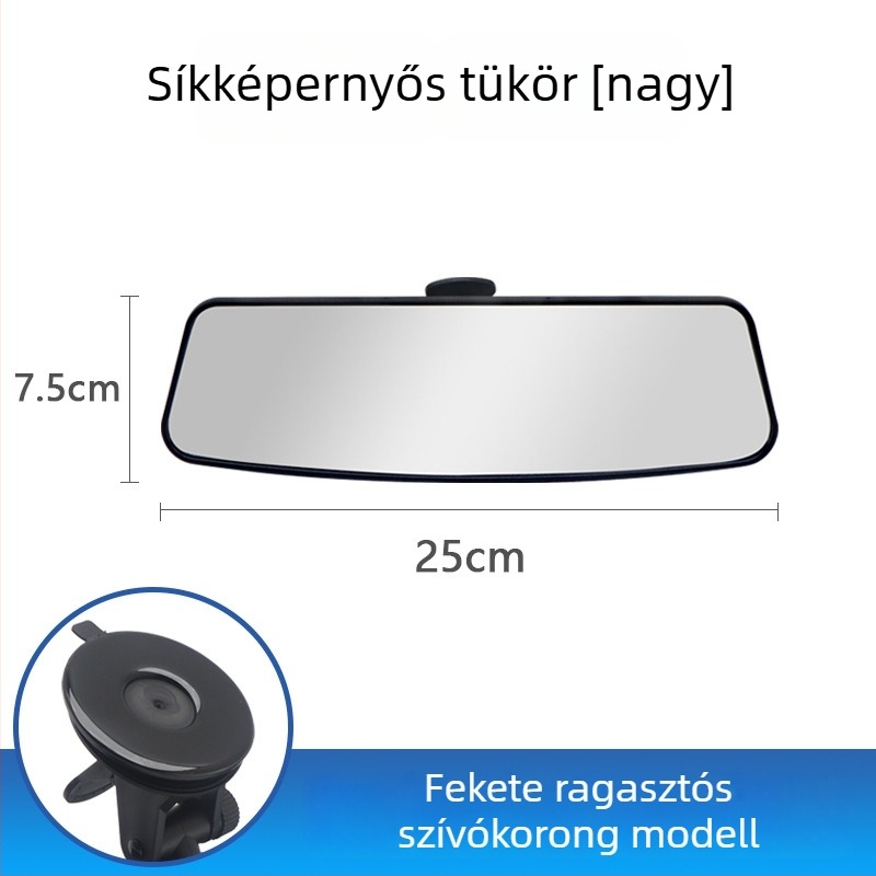 Autó belső visszapillantó tükör széles látómezővel, anti-reflexiós, széles látószög, HD ívelt és sík tükör