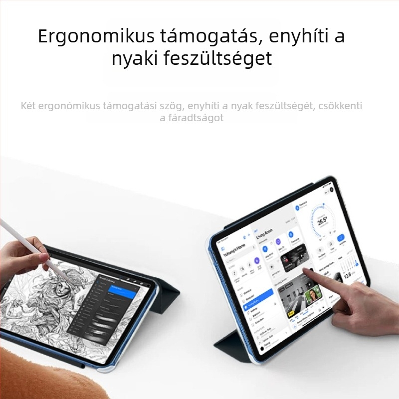 Mágneses kettős oldalas védőtok iPad Air 7./6. generációhoz és iPad Pro 11-hez, könnyű, vékony, négy sarok védelmével