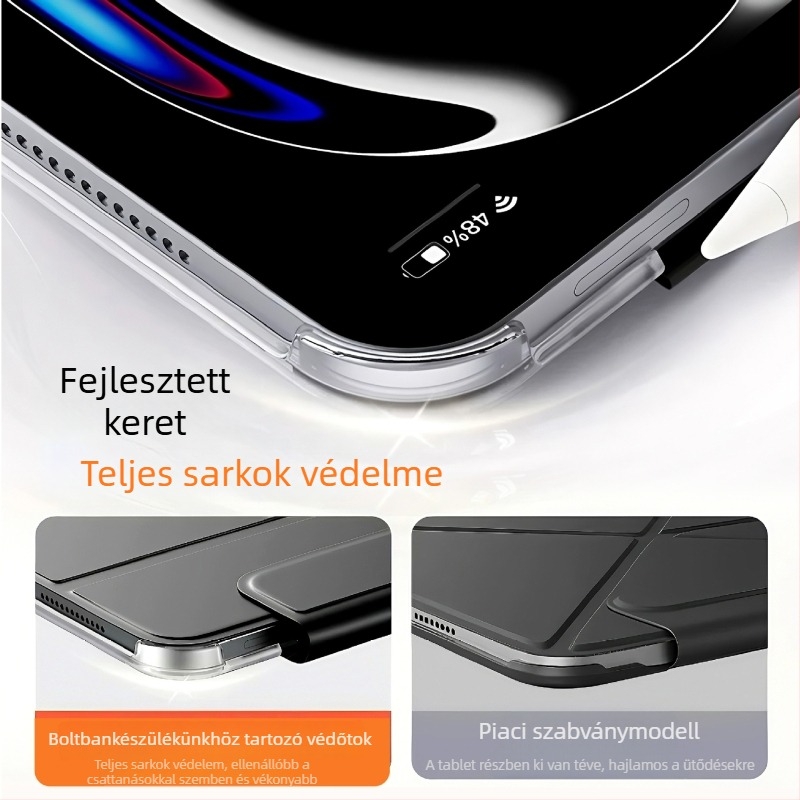 Mágneses kettős oldalas védőtok iPad Air 7./6. generációhoz és iPad Pro 11-hez, könnyű, vékony, négy sarok védelmével