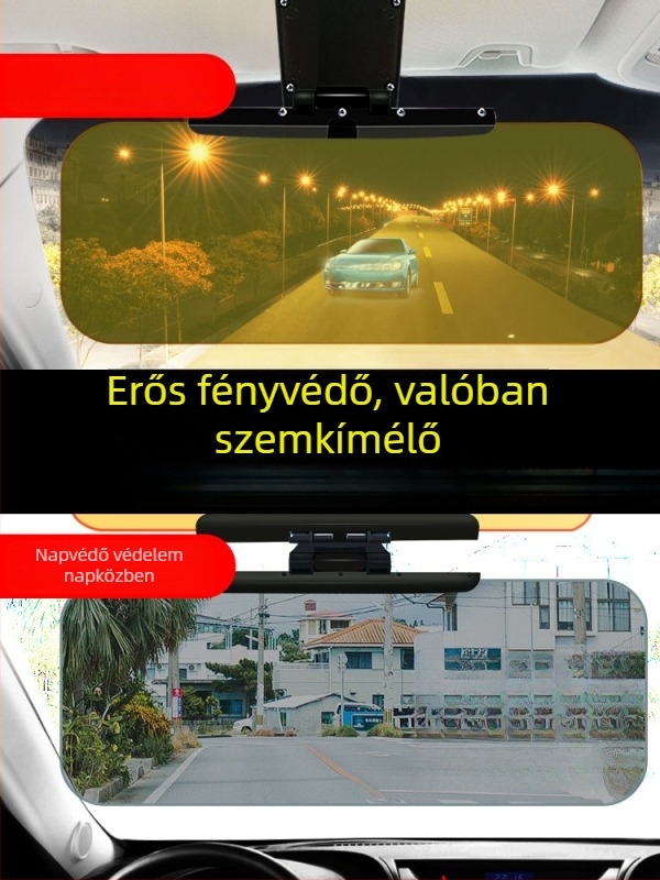 Autóhoz anti-glare tükör, ragasztásos felszerelés, univerzális illeszkedés, egyszerű stílus