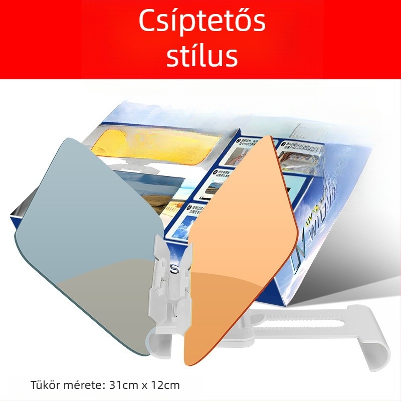 Autóhoz anti-glare tükör, ragasztásos felszerelés, univerzális illeszkedés, egyszerű stílus
