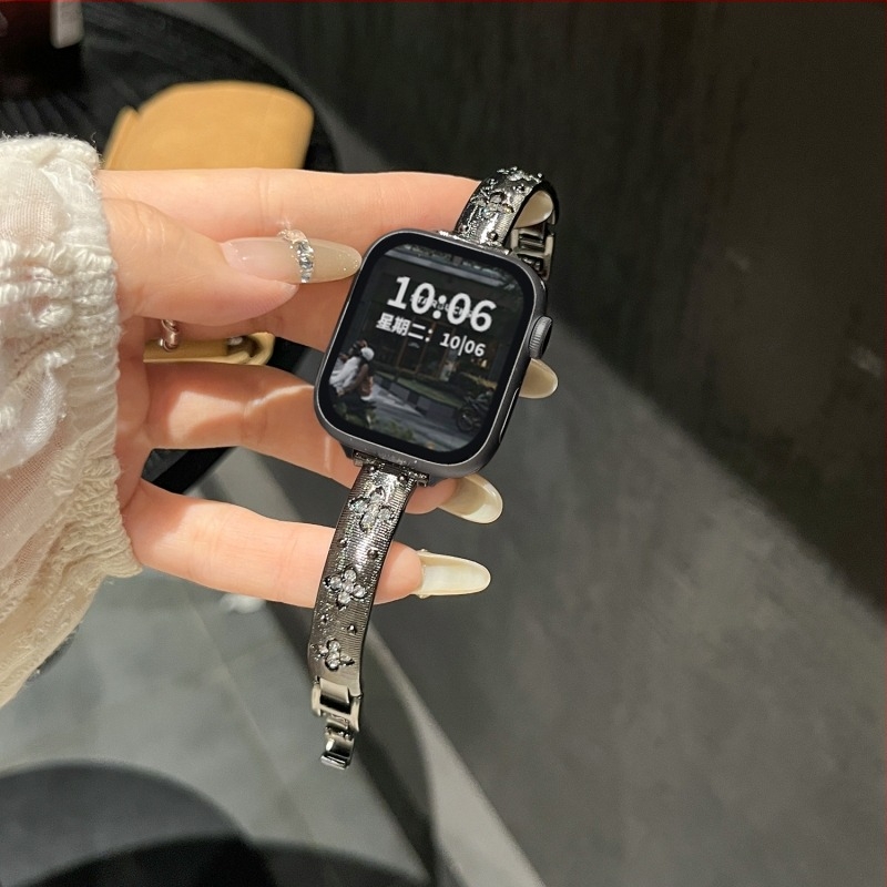 Buccellati-stílusú fém karkötő Apple Watch S10-hoz – női karkötő, 38–49 mm