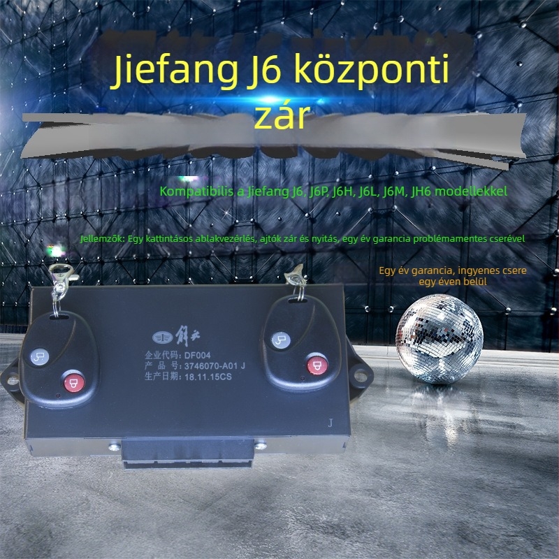 Jiefang J6/J6P/Jh6/J6L modellhez központi zárendszer távirányítóval és központi vezérlőegységgel — kulcs konfigurációk: 2 összecsukható távirányító + központi egység; 2 kerek távirányító + központi egység; 2 összecsukható + központi egység; összecsukható t