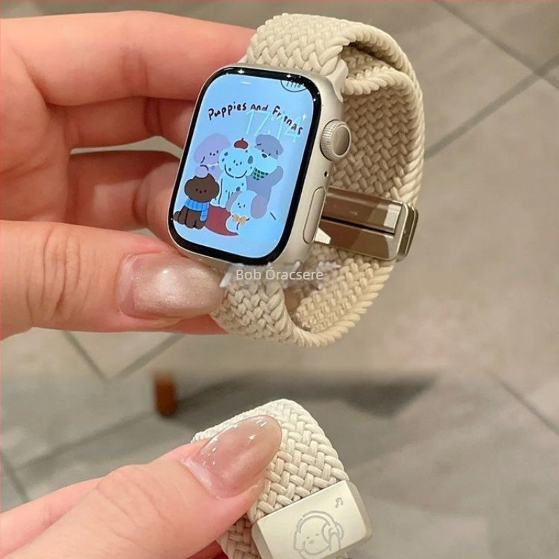 Kötött mágneses csattal ellátott Apple Watch szíj — kompatibil Apple Watch, fonott dizájn