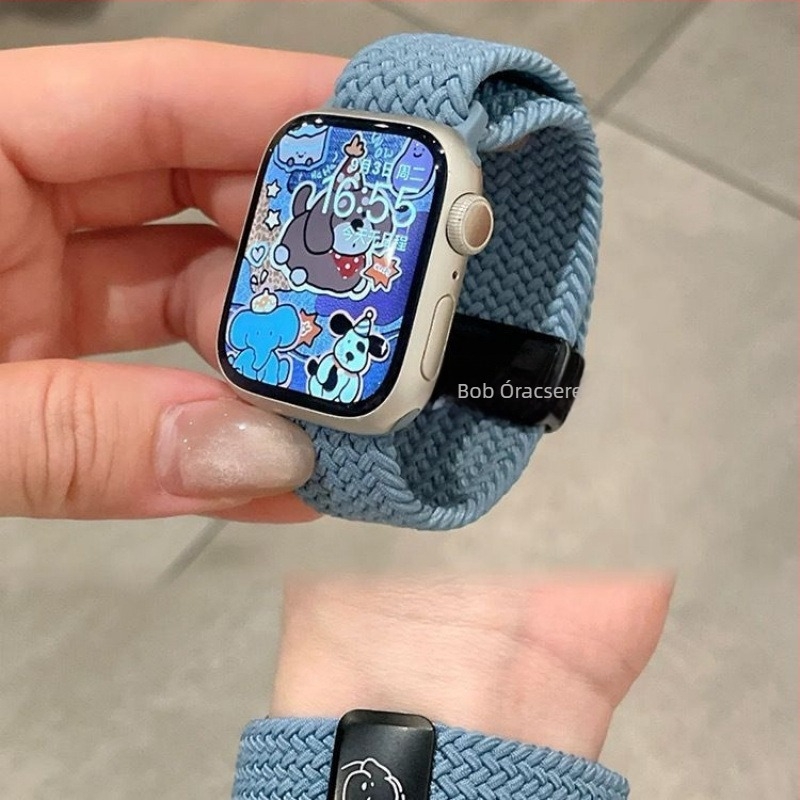 Kötött mágneses csattal ellátott Apple Watch szíj — kompatibil Apple Watch, fonott dizájn