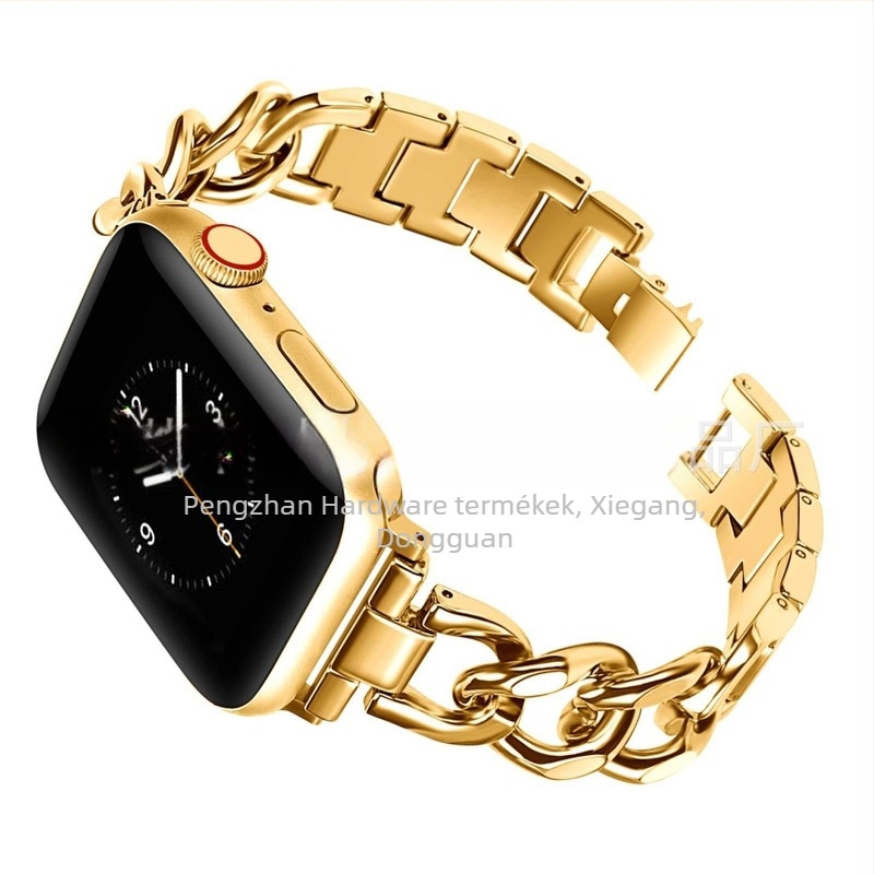 Apple Watch fém szíj - egyrészes lánc, snap zár, kompatibil az Apple Watch Series 6/7/8, bevezetve 2021-ben