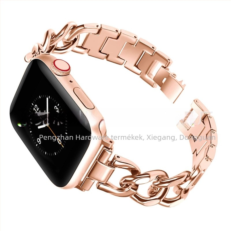 Apple Watch fém szíj - egyrészes lánc, snap zár, kompatibil az Apple Watch Series 6/7/8, bevezetve 2021-ben
