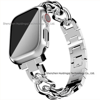 Apple Watch S10 fém szíj denim lánc mintával, egy soros, női modell