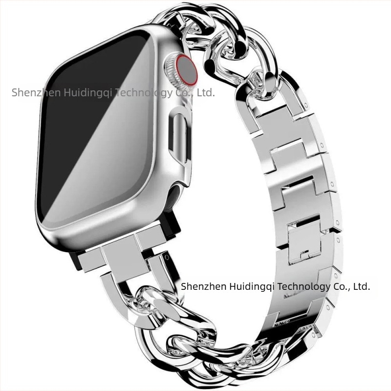 Apple Watch S10 fém szíj denim lánc mintával, egy soros, női modell