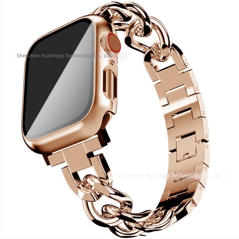 Apple Watch S10 fém szíj denim lánc mintával, egy soros, női modell