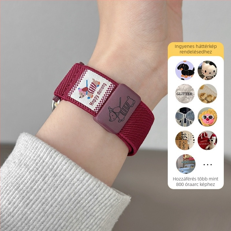Huawei GT sport karóra szíj mágneses csattal, anyag Shell, sima szövés, dachshund graffiti minta, interfész mérete testreszabható
