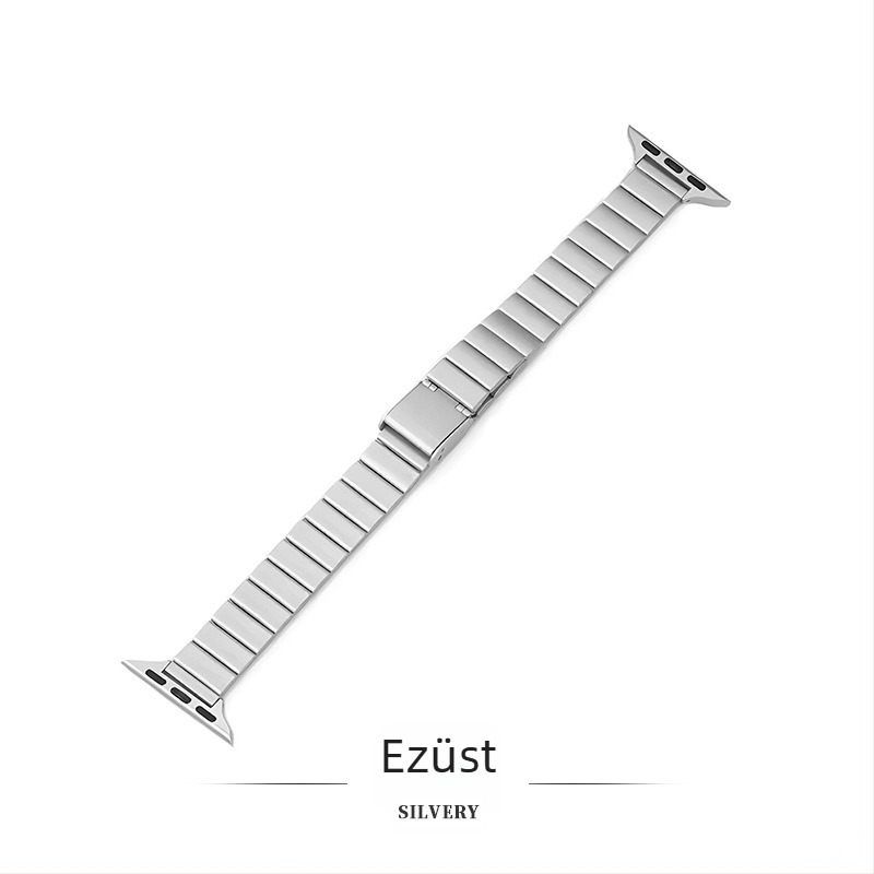 Outsmart bamboo-link rozsdamentes acél óraszíj kompatibil Apple Watch-hoz, Huawei-hez és Xiaomi 89 Pro-hoz