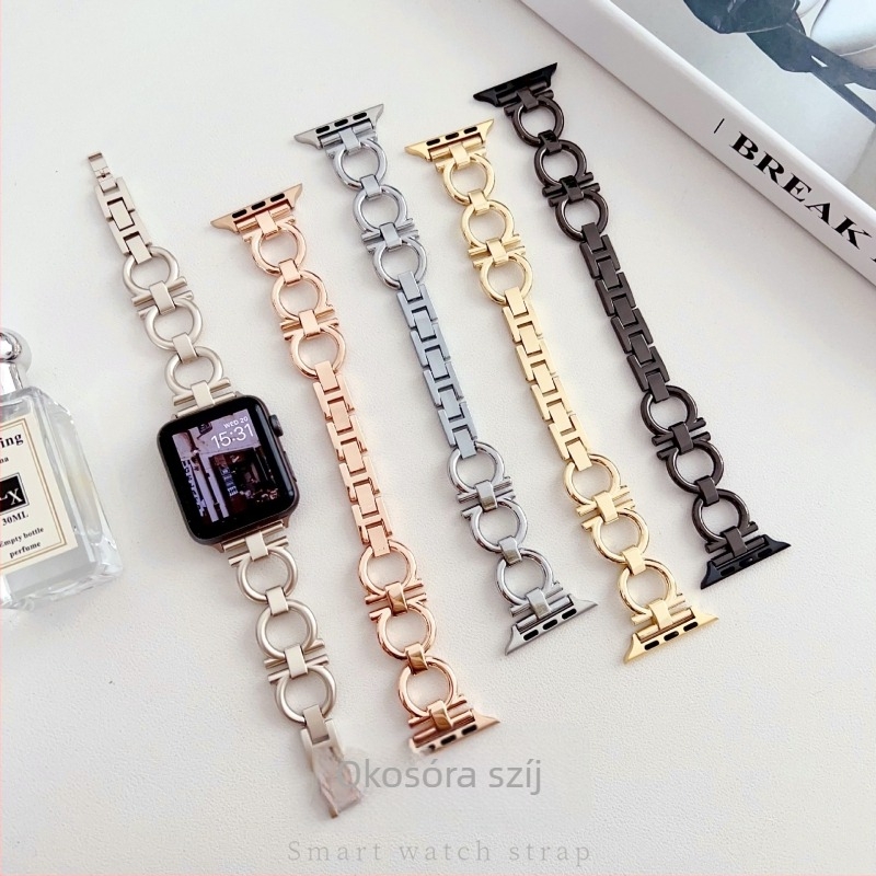 Apple Watchhoz való fémláncos óraszíj — O-alakú kördesign