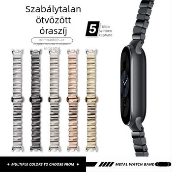 Fém óraszíj Apple iWatch S10, Huawei 11 Pro, Xiaomi 89 Pro, Redmi 6-hoz – 16 cm hosszú, 14 mm szélesség, pillangócsattal, szabálytalan dizájn