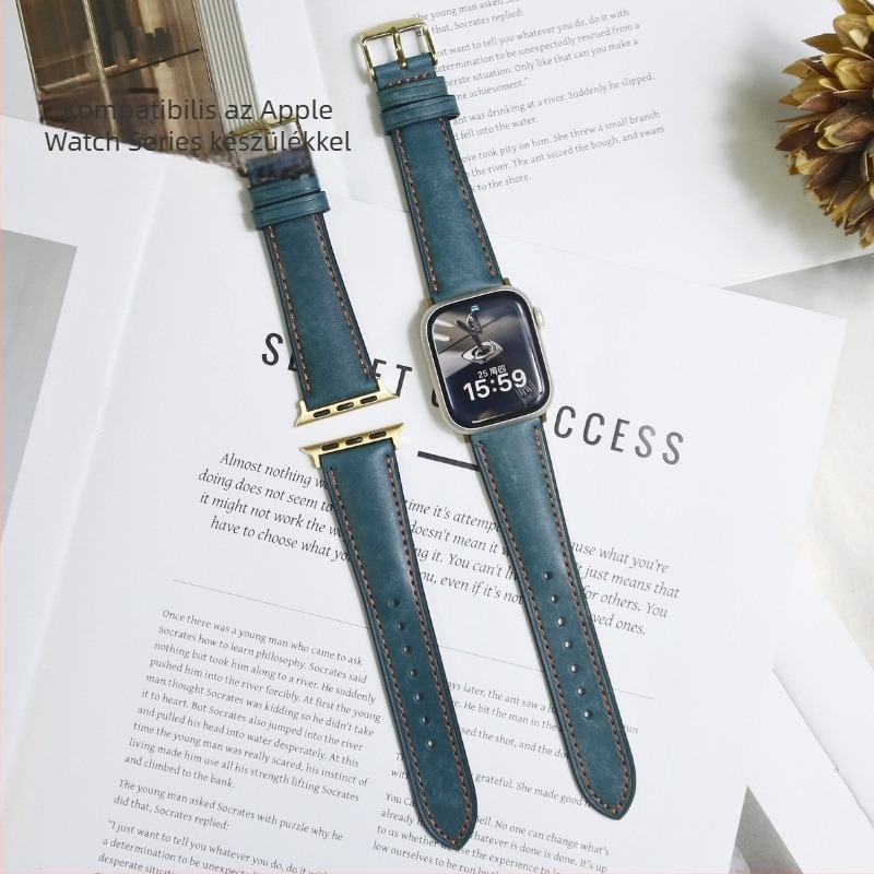 Apple Watch bőrszíj matt retro hatással, személyre szabott